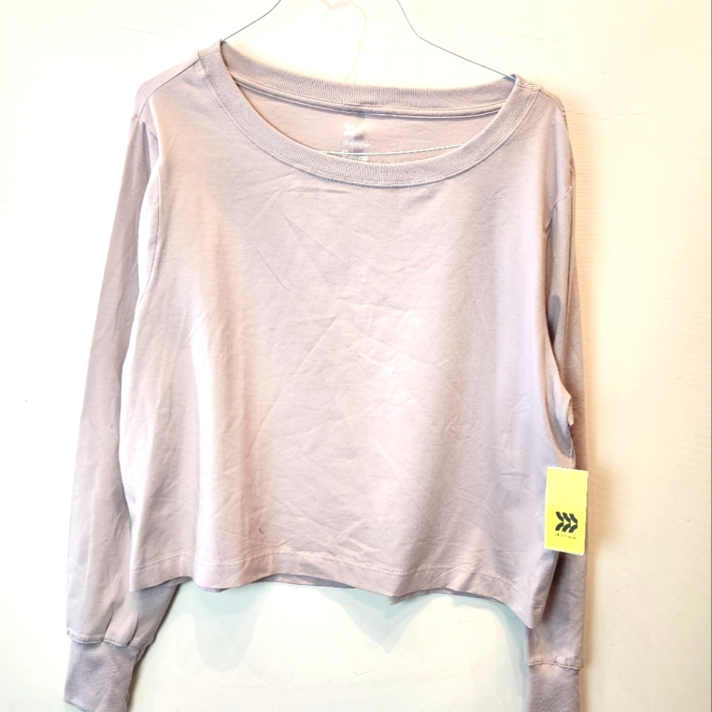 All In Motion‎ Gray Long Sleeve Boxy Top Moisture Wicking Workout Shirt XXL